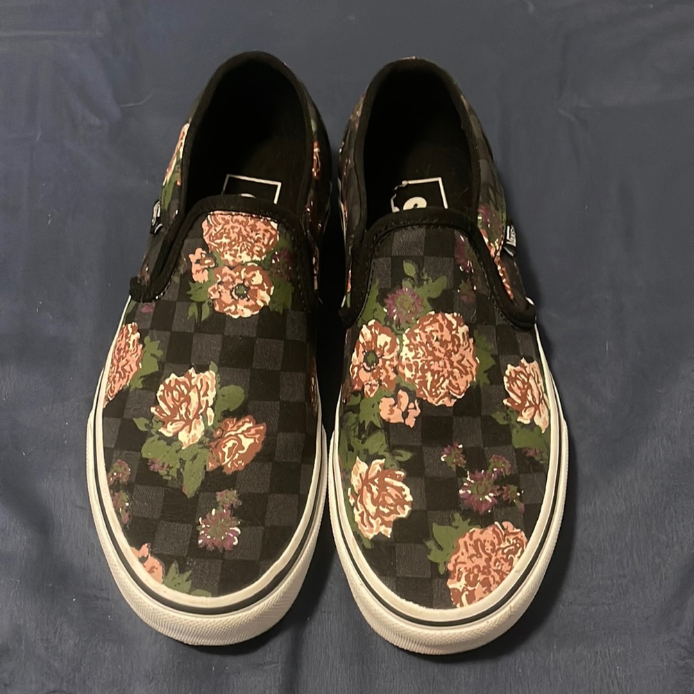 Woman’s floral slip on vans